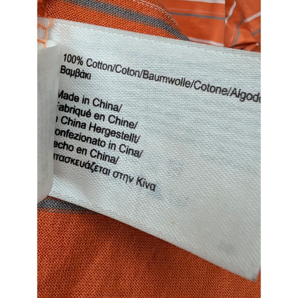 Brooks Brothers St Andrews Links Golf Polo Shirt Orange Striped Preppy Size L - Picture 7 of 8